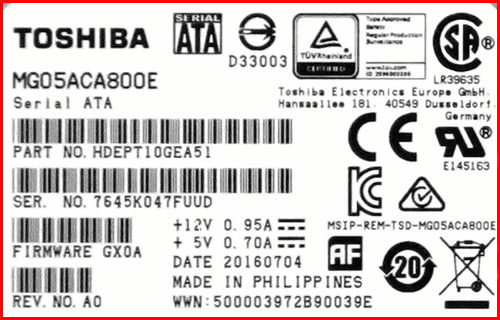 Toshiba MG05ACA800E 2 Корпоративный Toshiba HDD 8TB