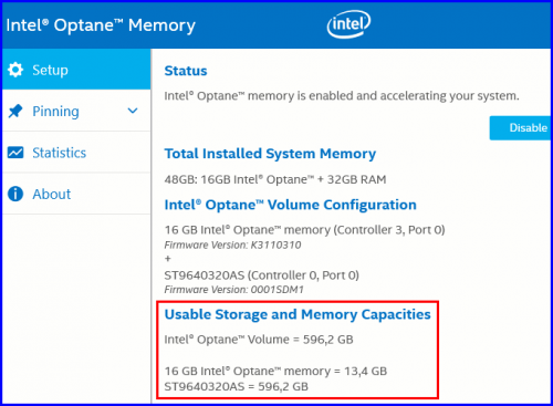 HDD + Optane Memory 16GB 12