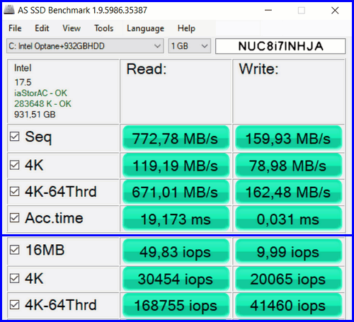 Testing NUC8i7INHJA 11