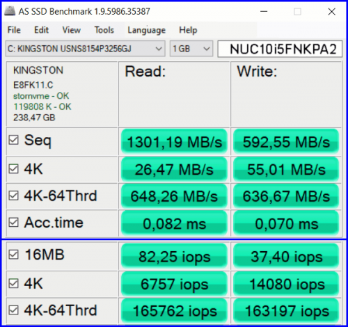 Testing NUC10i5FNKPA 11