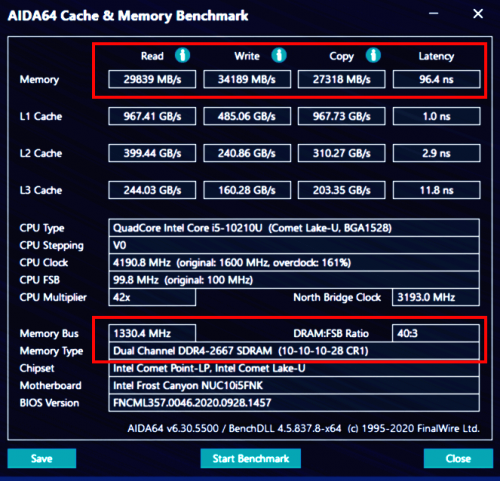 32GB & 8GB in NUC10i5FNKPA 07