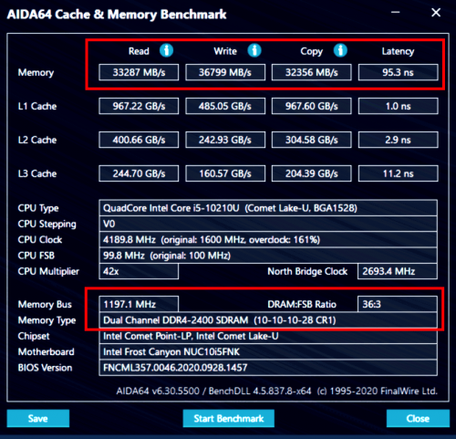 32GB & 8GB in NUC10i5FNKPA 09