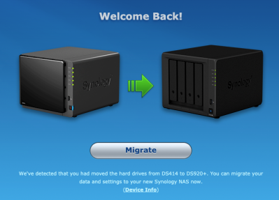 ds920 setup migrate 399x287 Обзор сетевого хранилища Synology DS920+